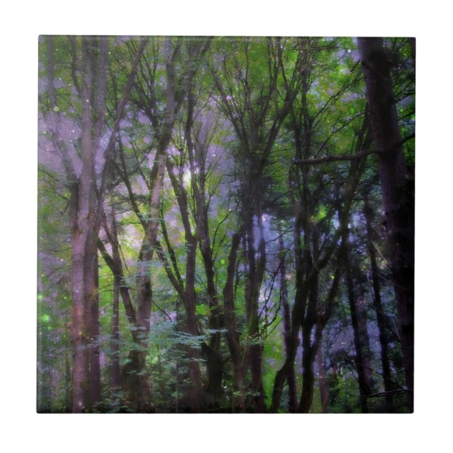 Fairy Lights Surreal Forest Tile (Front)