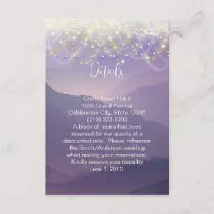 Fairy Lights Violet Purple Wedding Enclosure Card