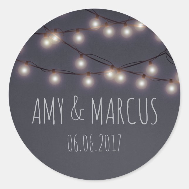 Fairy lights wedding sticker (Front)