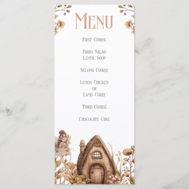 Fairy Magic Boho Flat Menu (Front)