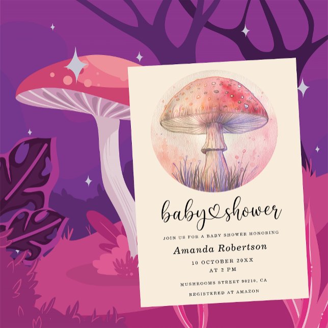 Fairy magic fly agaric - Baby shower Invitation (Creator Uploaded)