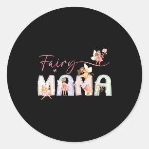 Fairy mama magical floral birthday girl fairytale classic round sticker