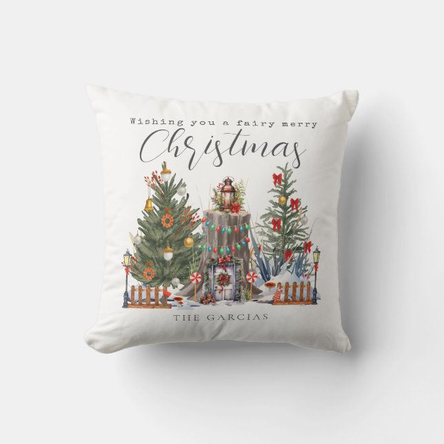 Fairy Merry Christmas Woodland Forest  Cushion (Front)