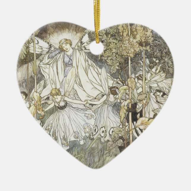 Fairy Midsummer Night's Dream 1907 Ceramic Ornament (Front)