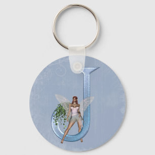 Fairy Monogram J Key Ring