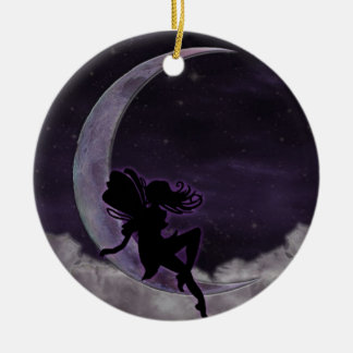 Fairy Moon Ceramic Ornament