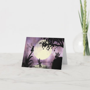 Fairy moonlit pond note card