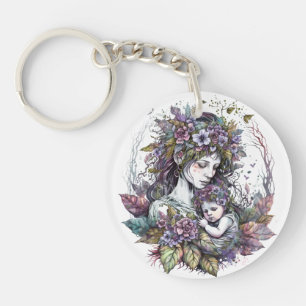 Fairy Mother and Child Acrylic Keychain