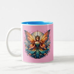 Fairy Mug, Magical Fantasy Vibe Two-Tone Coffee Mug
