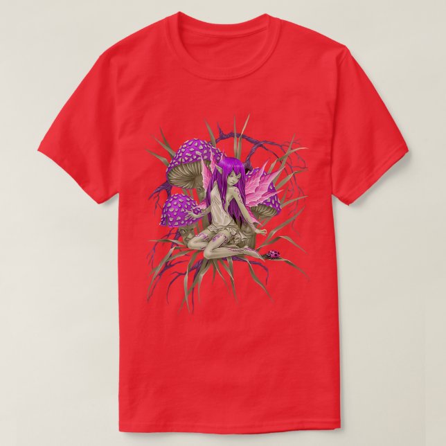 Fairy Mushroom Boyfriend Fairies Aesthetic  T-Shirt (Design Front)