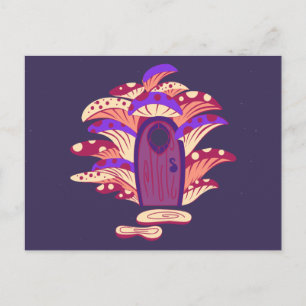 Fairy Mushroom Portal Door Postcard
