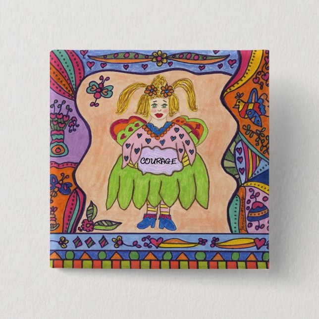 FAIRY OF COURAGE 15 CM SQUARE BADGE (Front)