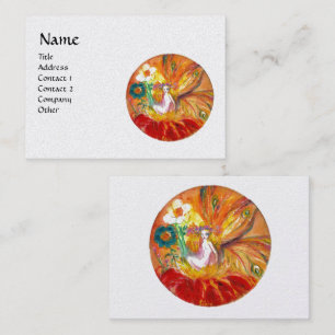 FAIRY OF FLOWERS Fantasy Red Yellow White Pearl Business Card