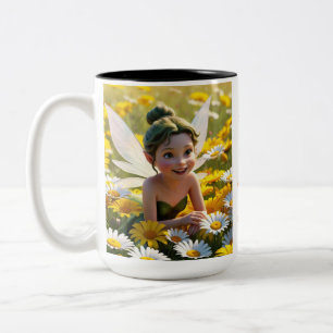 Fairy of the Daisy Two-Tone Coffee Mug