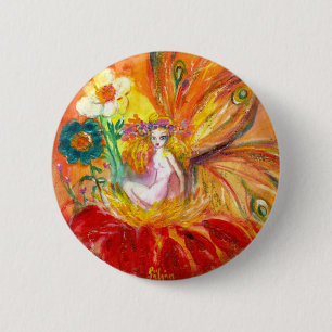 FAIRY OF THE FLOWERS 6 CM ROUND BADGE