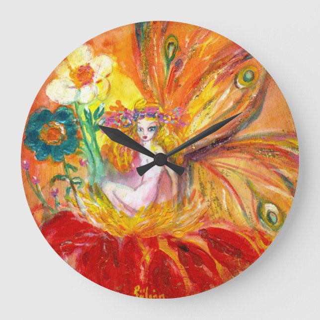FAIRY OF THE FLOWERS LARGE CLOCK (Front)