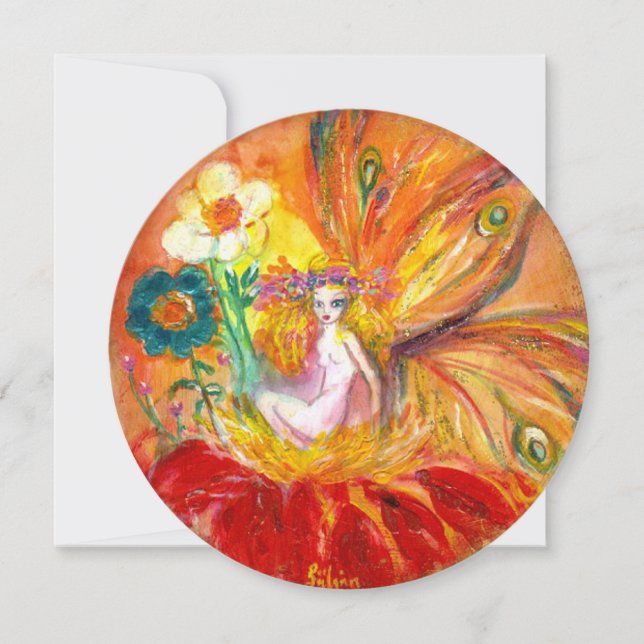 FAIRY OF THE FLOWERS red yellow gold sparkles (Front)