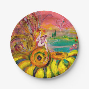 FAIRY OF THE SUNFLOWERS PAPER PLATE