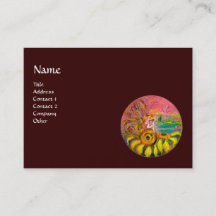 FAIRY OF THE SUNFLOWERS yellow pink brown Business Card