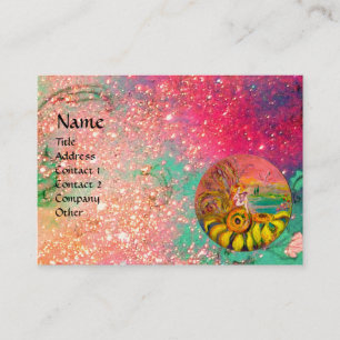 FAIRY OF THE SUNFLOWERS yellow pink gold sparkles Business Card