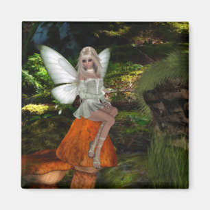 Fairy on a Mushroom Design 2 Magnet