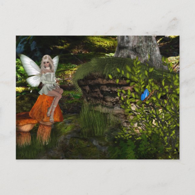 Fairy on a Mushroom Design 2 Postcard (Front)