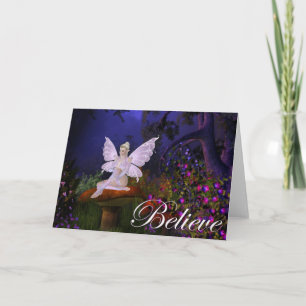 Fairy on a Mushroom Design 3 - Believe Card