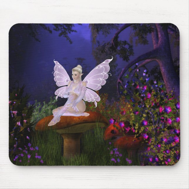 Fairy on a Mushroom Design 3 - Fantasy Mousepad (Front)