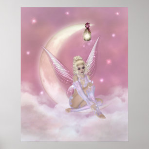 Fairy on the Moon - Fantasy Print