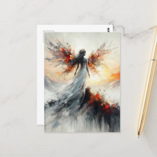 Fairy on the mountain fantasy postcard