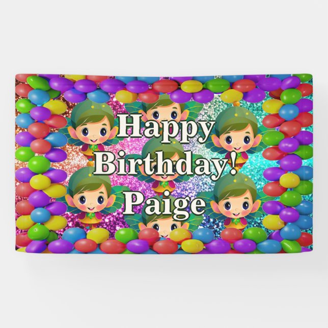 Fairy Personalised character birthday banner (Horizontal)