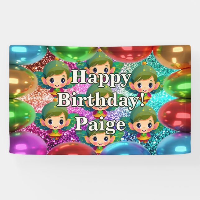 Fairy Personalised character birthday banner (Horizontal)