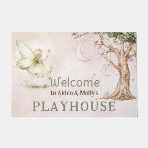 Fairy personalised kids playhouse welcome doormat