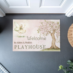 Fairy personalised kids playhouse welcome doormat