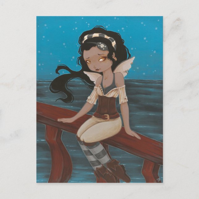 fairy pirate ship sea  Post Card (Front)