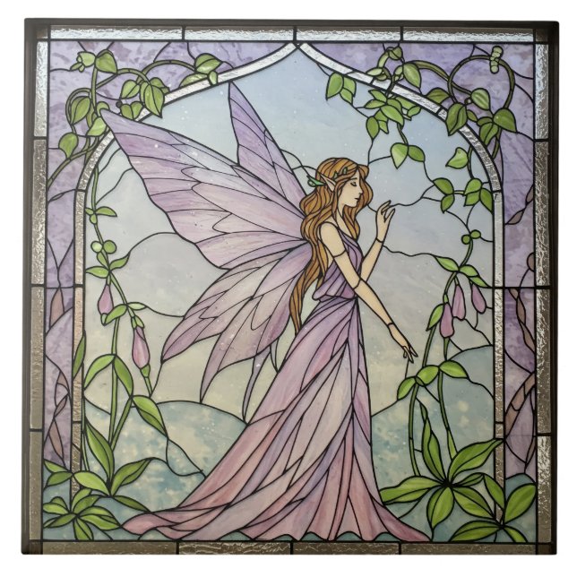 Fairy Pixie Portal Vines Ceramic Tile (Front)