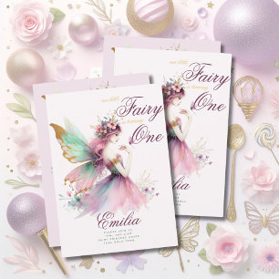Fairy Princess 1st Birthday or EDIT AGE Teal Gold Invitation