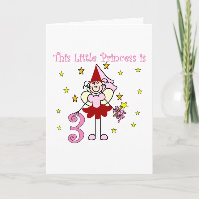 Fairy Princess 3rd Birthday Tshirts and Gifts Card (Front)