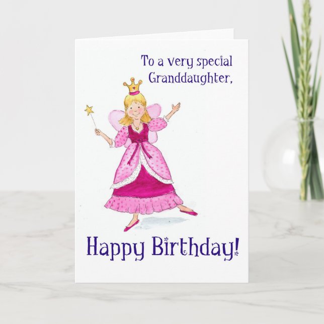 Fairy Princess Birthday Card for a Granddaughter (Front)