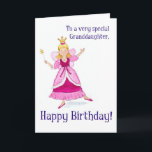 Fairy Princess Birthday Card for a Granddaughter<br><div class="desc">A pretty birthday card for a granddaughter with a fairy princess,  dressed in pink,  from a watercolour painting by Judy Adamson. Matching invitations,  t-shirts and gifts are also available.</div>