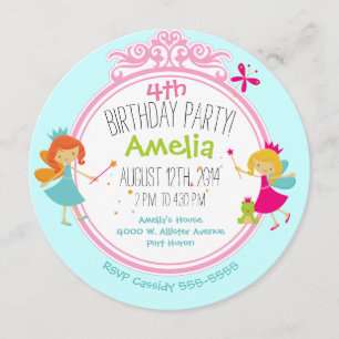 Fairy Princess Birthday Circle Invite