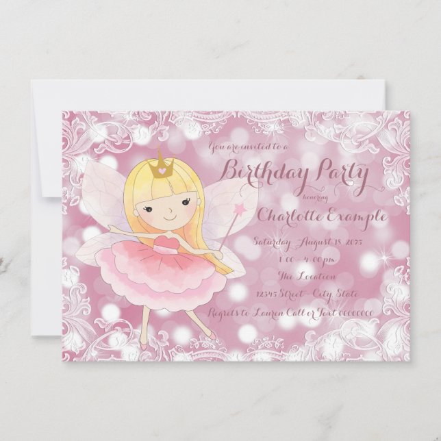 Fairy Princess Birthday Party Invitation (Front)