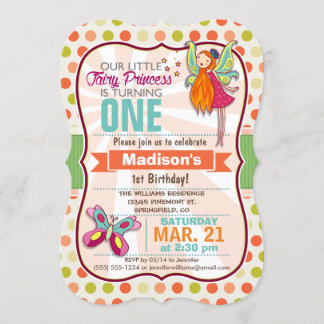 Fairy Princess & Butterfly Birthday Party Invitation