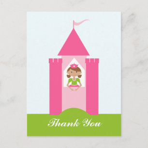 Fairy princess castle thank you postcard
