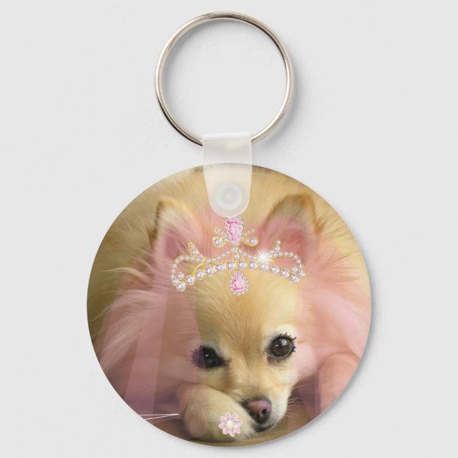 fairy princess dog with diamond crown key ring (Front)