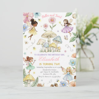 Fairy Princess Flower Garden Girls Birthday Invitation