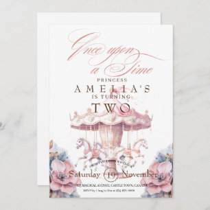 Fairy Princess Flower Pink Birthday Party   Invitation