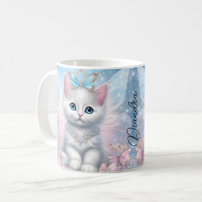 Fairy Princess Kitten Coffee Mug (Front Left)