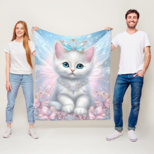 Fairy Princess Kitten Fleece Blanket