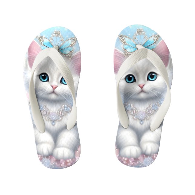 Fairy Princess Kitten Kid's Thongs (Footbed)